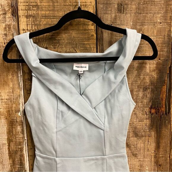 Superdown Naya Off Shoulder Dress Light Blue Off-Shoulder Mini Revolve XXS - Picture 6 of 7